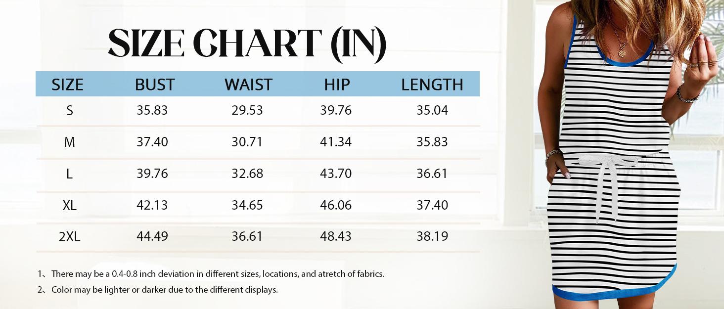 Imily Bela Womens Summer Sleeveless Striped Dress Drawstring Waist Casual Tank Mini Dresses with Pockets Imily Bela Womens Summer Sleeveless Striped Dress Drawstring Waist Casual Tank Mini Dresses with Pockets