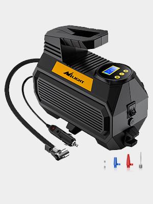Nilight Tire Inflator Air Compressor Portable Air Pump for 12V DC Car Tires with Digital Pressure Gauge 150PSI Auto Tire Pump Compact Black