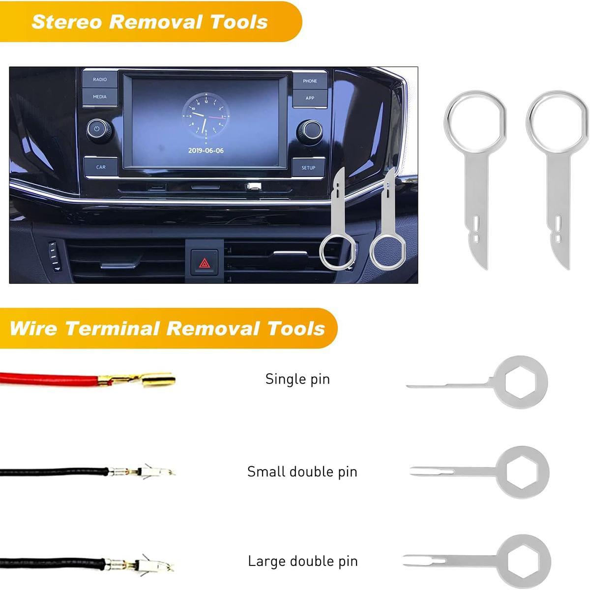 Car panel disassembly tool set of 19 pieces, automatic clamp disassembly tool set, pry bar repair kit, audio interior plastic shell buckle driving recorder quick release buckle car tool, Car Repair Tools