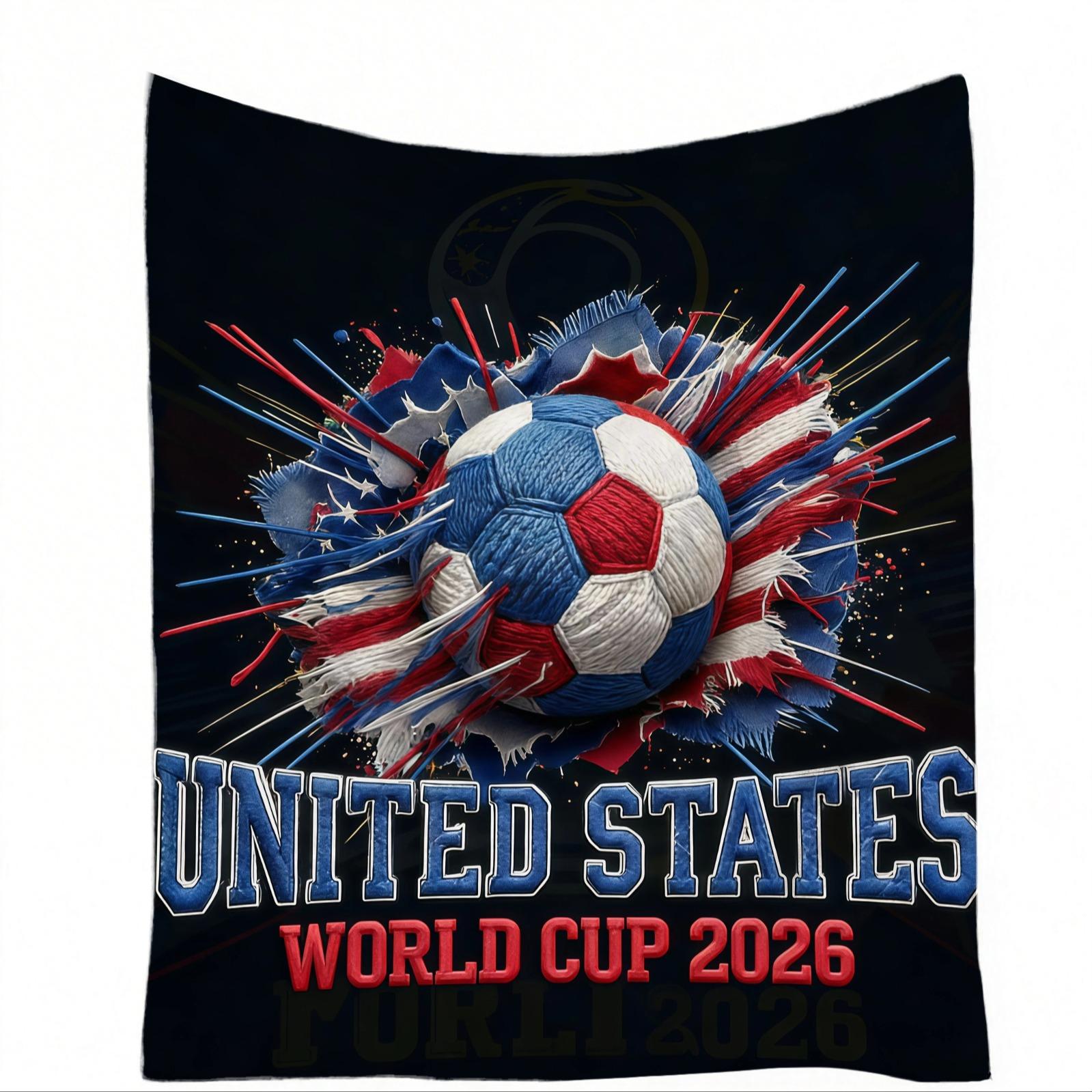 World Cup National Theme Football Decor Blanket, Sofa Cover, Nap Blanket, Air Conditioning Blanket, Perfect for World Cup Parties, Sports Bars, Outdoor Camping
