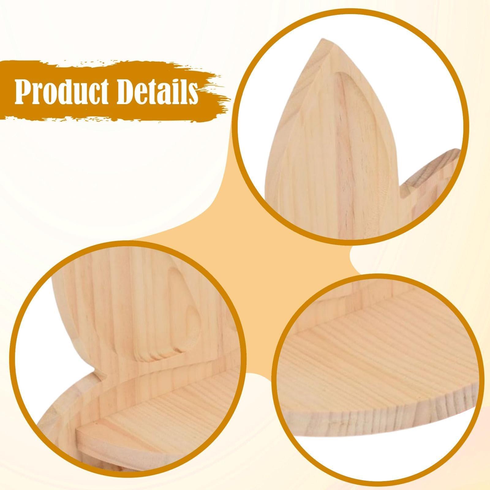 Wall Mounted Wooden Shelf, Lotus Shape Candle Holder, Multi-Purpose Storage Rack, Decorative Wall Organizer, Home Décor Accessory