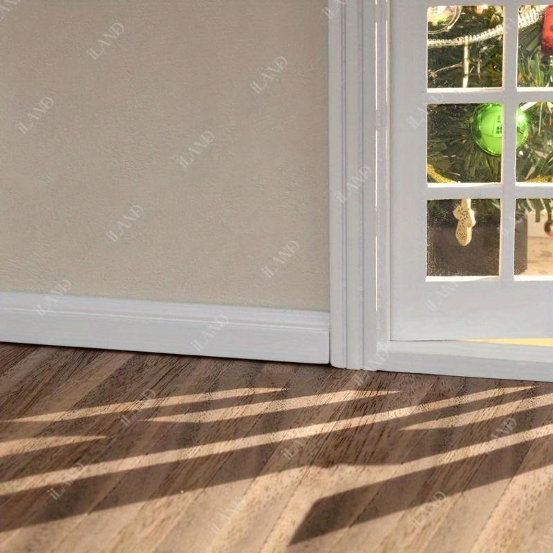 2pcs Dollhouse Flooring - Realistic Walnut Wood Grain Panels 17x11cm 6.7x4.3in, Compatible with 1:12 & 1:6 Scale, DIY Modular Floor for Major Brand Dollhouse Kits, Recycled Material, Natural Wood Texture, Simulation Look