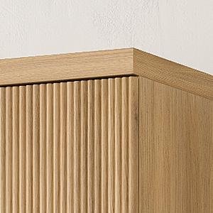 FUSOU 71'' Tall Storage Cabinet with 2 Doors, Kitchen Pantry Cabinet with Adjustable Shelves, 5-Tier Fluted Cabinet for Living Room Kitchen Dinning Room