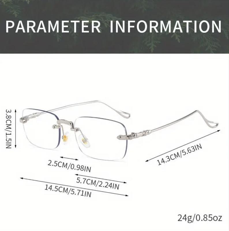 Unisex High Quality Metal Rimless Photochromic Sports Eyewear - Glare Reduction Glasses for Daily Commute, Office Work, High Quality Eyewear
