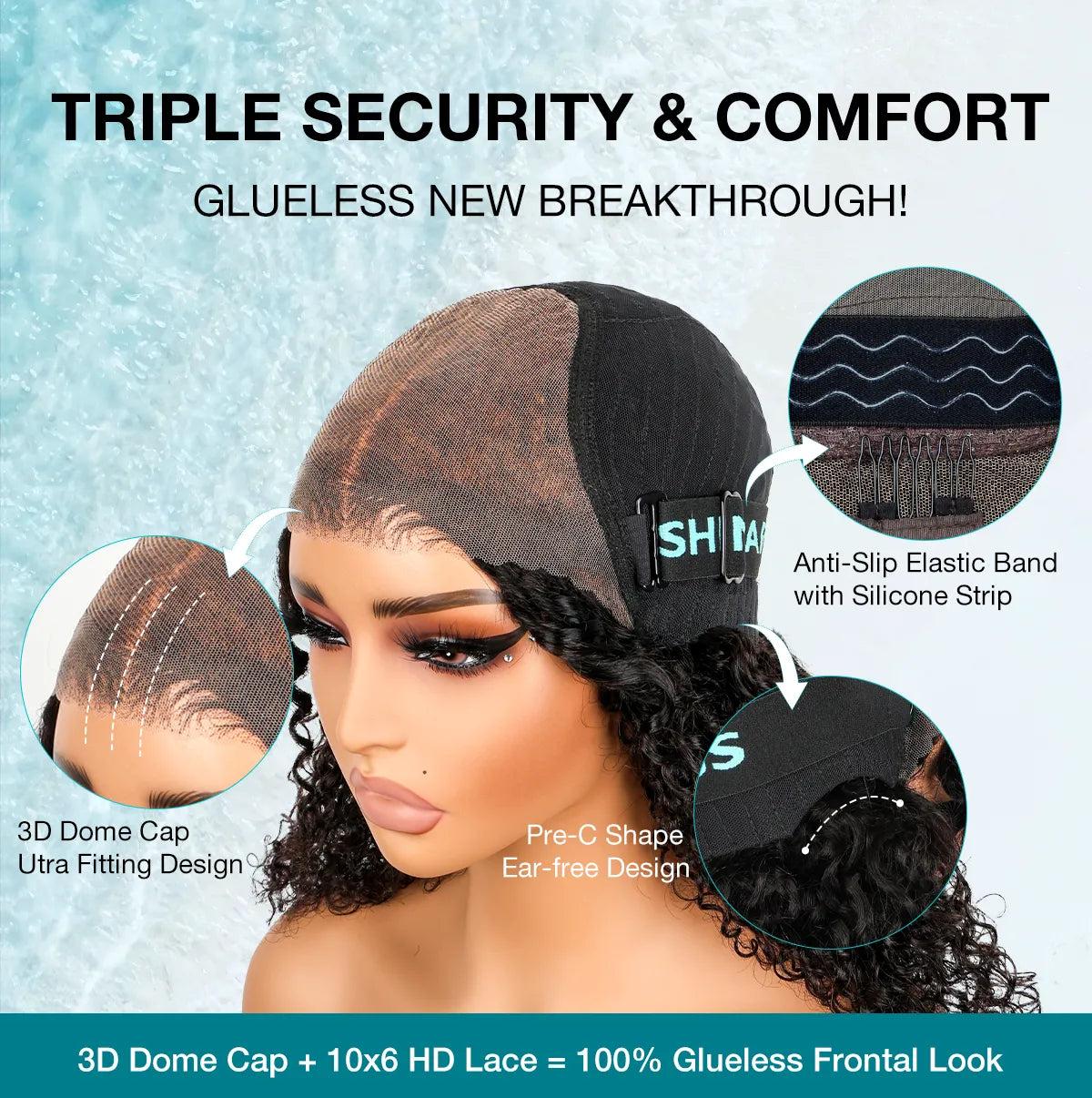 Ashimary 10x6 Parting Max HD Lace Glueless 180% Density Single Grid Single Strand Wig Straight Wear & Go Wigs