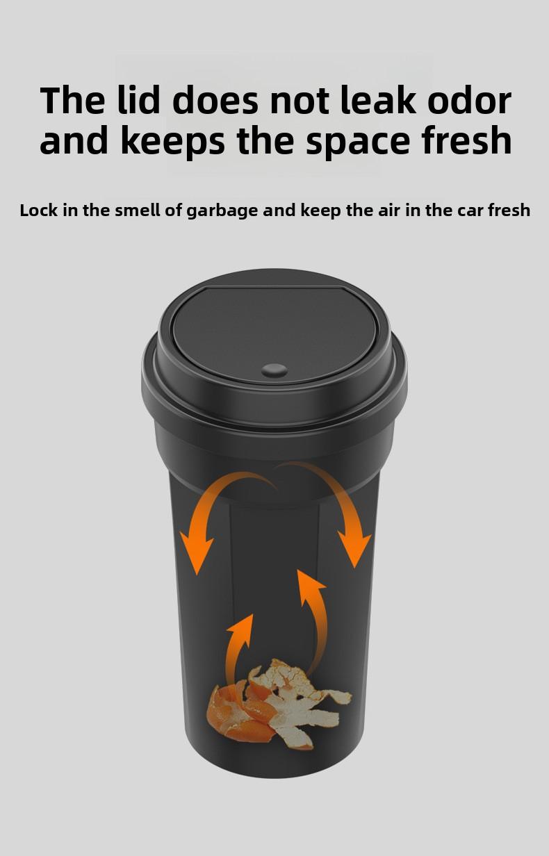 VehicleTrashBinCupHolderPhoneStorageCarOrganizingBoxFruitPeelBucket