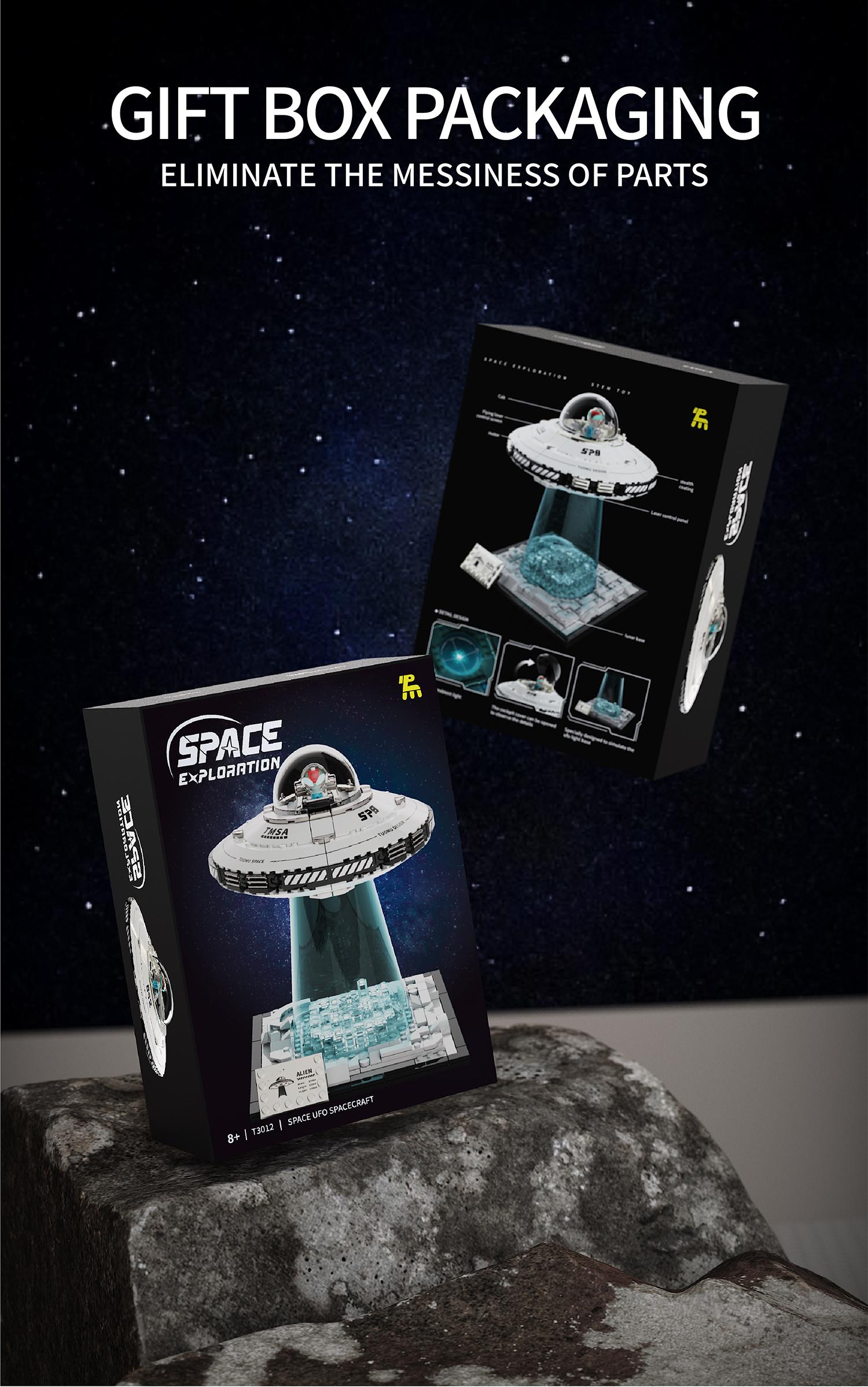 Creative Space Ufo Galaxy Spaceship Building Kit, Stem Educational Assembly Toy, Home & Office Decor, Perfect Gift for Kids & Sci-Fi Lovers