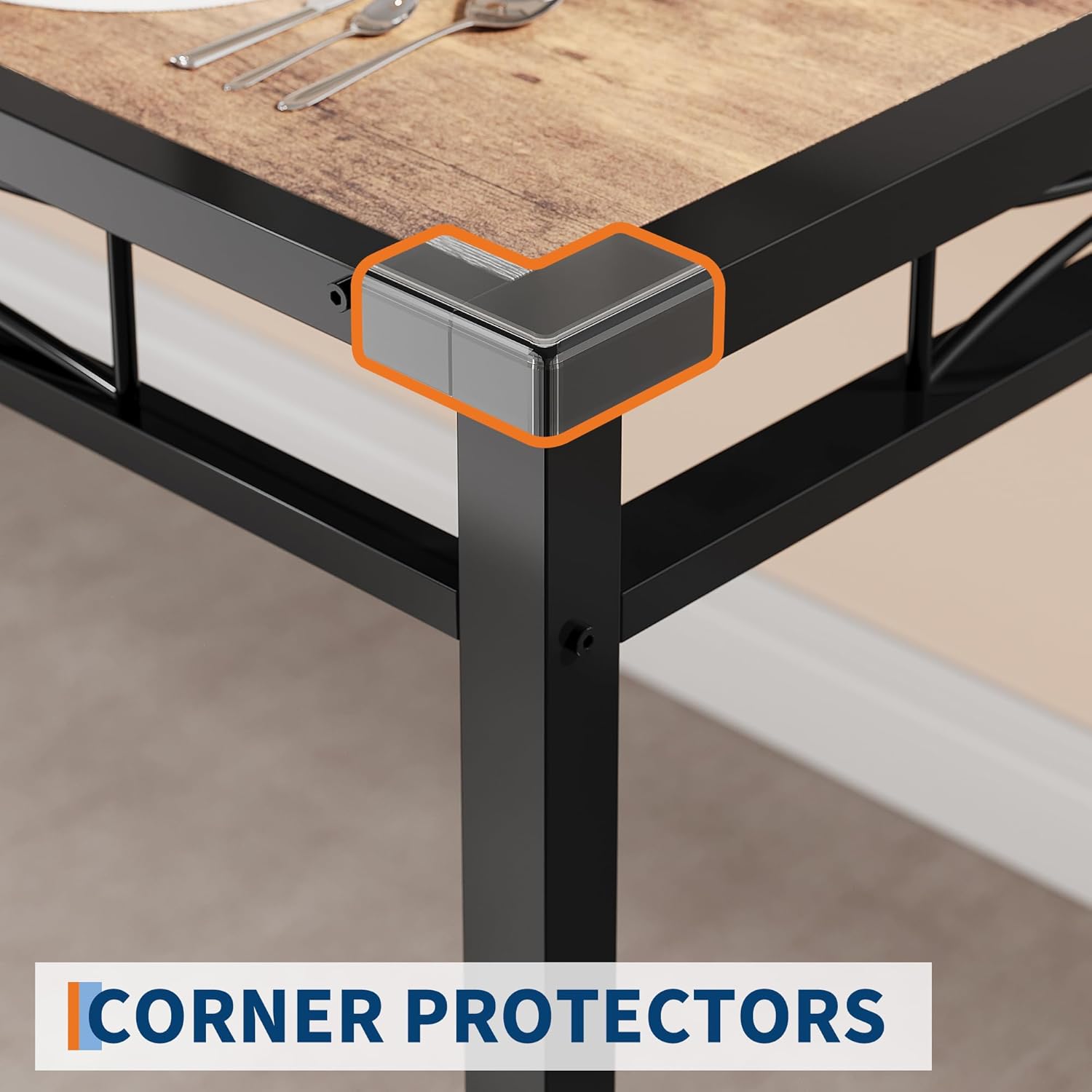 Dining Table Set for 4/2, Dining Room Table Set for 4/2 with Upholstered Chairs, Wood Kitchen Table Chairs Set of 4/2 with Corner Protector for Small Space, Kitchen, Apartment,