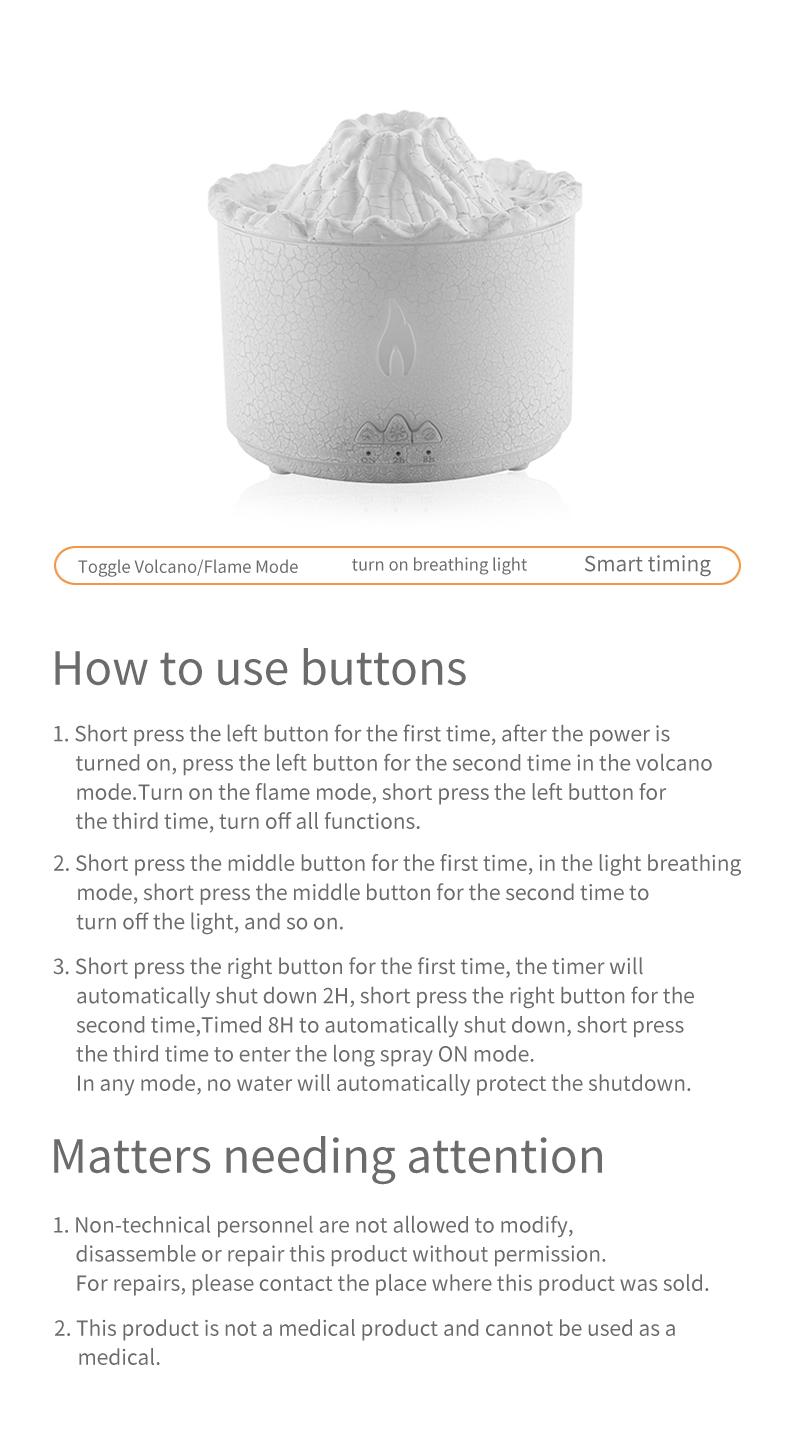 Remote Control Aromatherapy Diffuser Volcano Aromatherapy Machine Desktop Essential Oil Diffuser with Flame Home Night Light Ornament Wireless Remote Control Humidifier Aroma Jellyfish Design