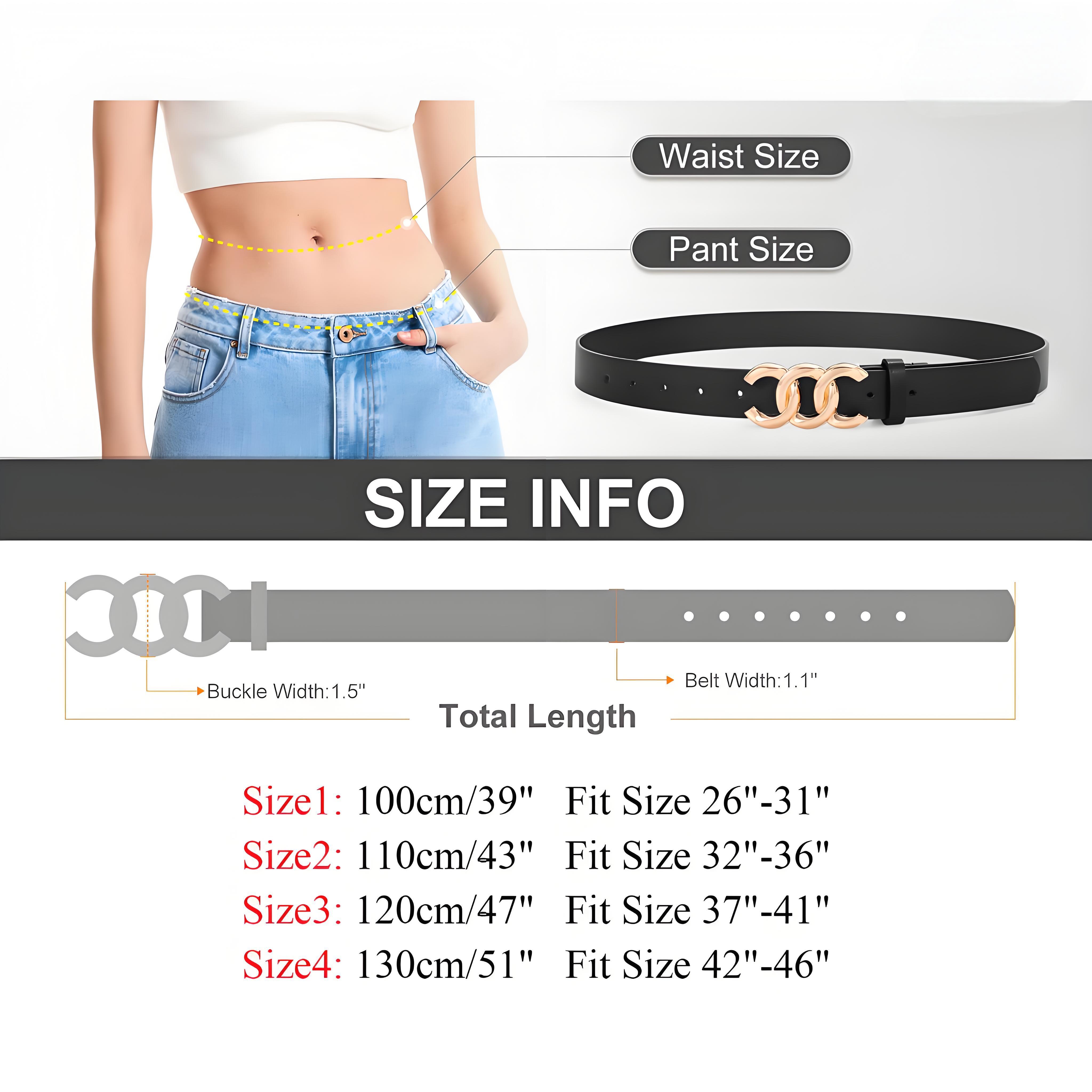 JASGOOD 3 Pack Women's Belts for Jeans Pants Fashion Waist Belts for Ladies Leather Belts