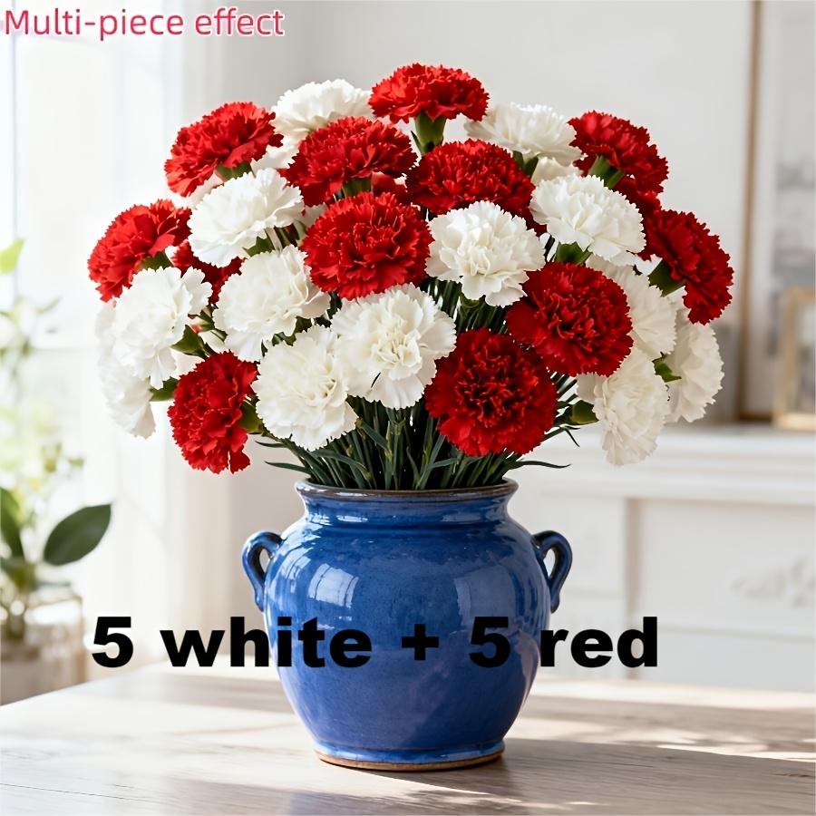 10pcs Artificial Carnations, Plastic & Realistic, for Weddings, Valentine’s, Mother’s Day, Seasonal Decor, Event Planners, Home Stylists