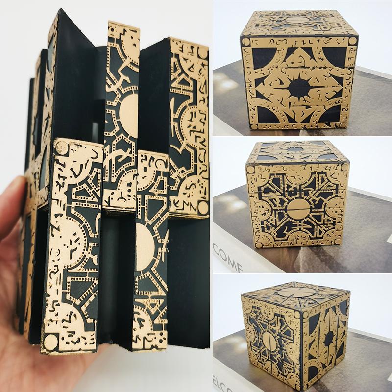 Functional Hellraiser Puzzle Box Detachable Deformation Lock Box with Base Horror Collectible Puzzle Solving Toy Decor