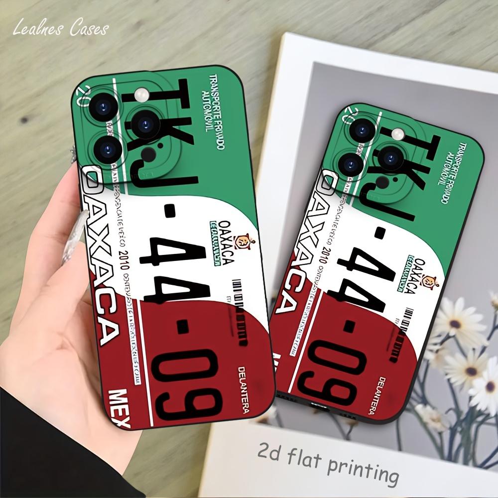 Luxurious and niche Oaxaca license plate, printed matte black, drop-resistant, durable, suitable for iPhone 17/16/15/14/13/12/11/X/XS/XSMAX/12.13 MINI/16E/17E, perfect as a holiday gift for friends, family, or yourself,back to school,back to school haul