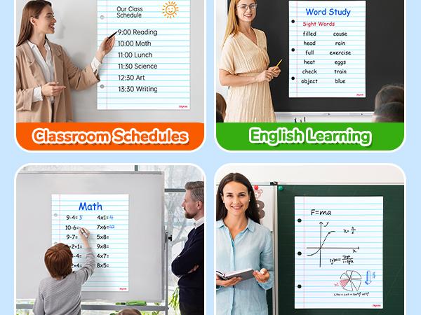 JoyCat Giant Magnetic Dry Erase Notebook Paper,Handwriting Lined White Board for Classroom Must Haves,Whiteboard Accessories for Homeschool Teaching Supplies,22" L x 28" H JoyCat Giant Magnetic Dry Erase Notebook Paper,Handwriting Lined White Board for Classroom Must Haves,Whiteboard Accessories for Homeschool Teaching Supplies,22" L x 28" H