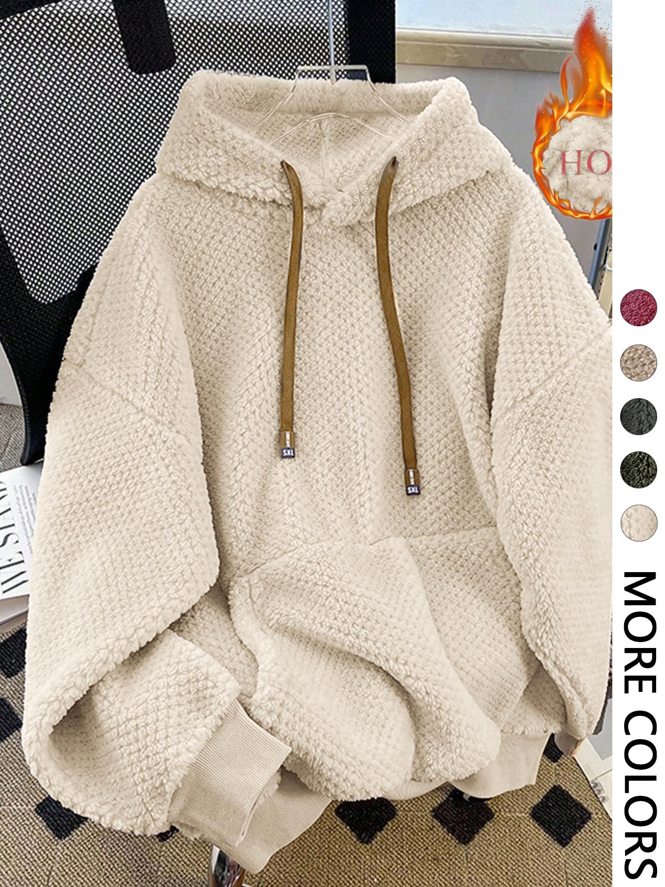 Women's Hooded Fleece Sweatshirt, Plush Soft, Autumn Winter Warm Casual Wear, Cozy Daily, Comfortable and Stylish