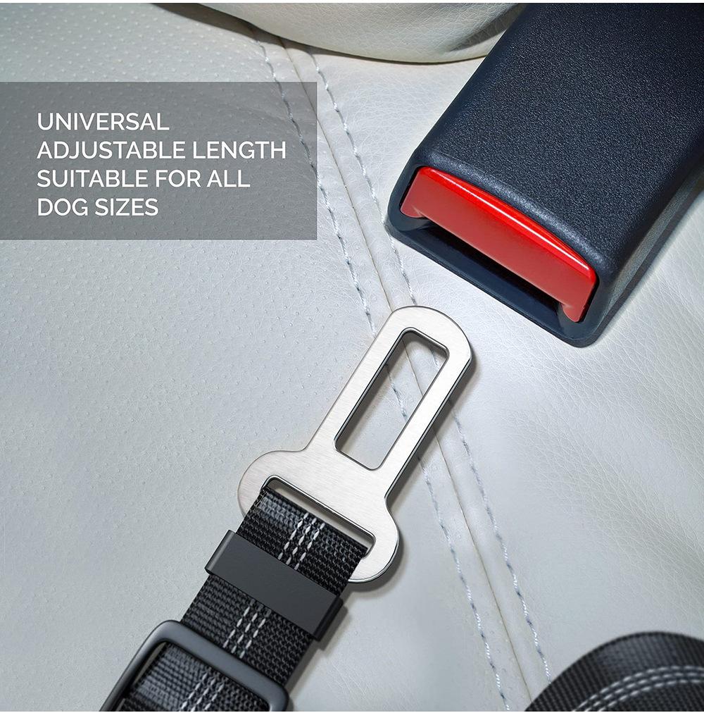 Pet car seat safety belt, elastic retractable dog safety rope, dog leash, reflective dog rope, vehicle-mounted pet supplies