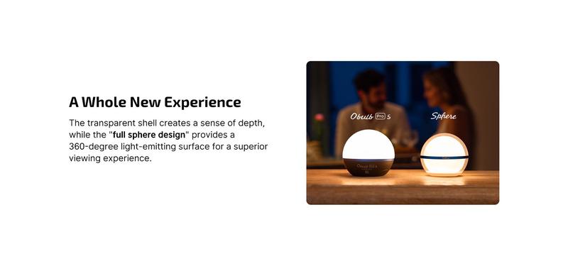 OLIGHT Sphere 75 lumens Smart Night Light, Stepless Dimming Table Lamp with Remotely APP Control, Magnetic Rechargeable RGB Ambient Light for Sleeping, Reading, and Relaxation