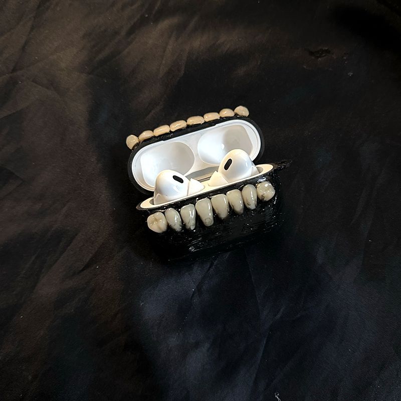 Horror Big Teeth Earphone Case, Bite-Resistant Protective Cover for 3rd & 4th Gen Headphones Pro/2/3, Shockproof Stereo Design, Earbuds, Headset