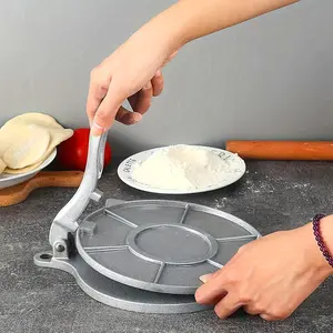 6.5-inch Tortilla Press Meat Roll Maker Tortilla Press Chapati Bread Rotary Pizza Press Silver
