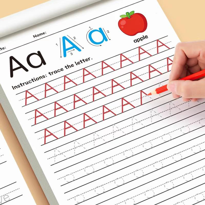 English Alphabet Tracing Book, Fun Coloring Practice Notebook, Kindergarten Early Education, Pen Control Training, Handwriting Workbook, Learning Materials