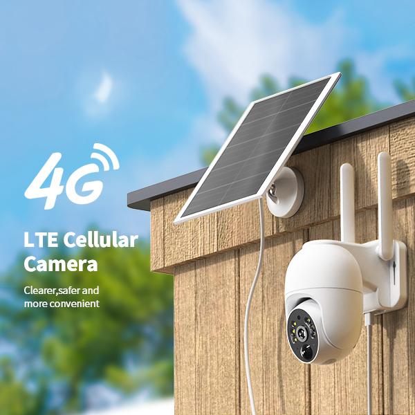 [Live Only] 4G LTE Cellular Solar Surveillance Security Camera CB114S-2K HD Video 360° View, Not Support WiFi, Cellular Data Replenishment Required