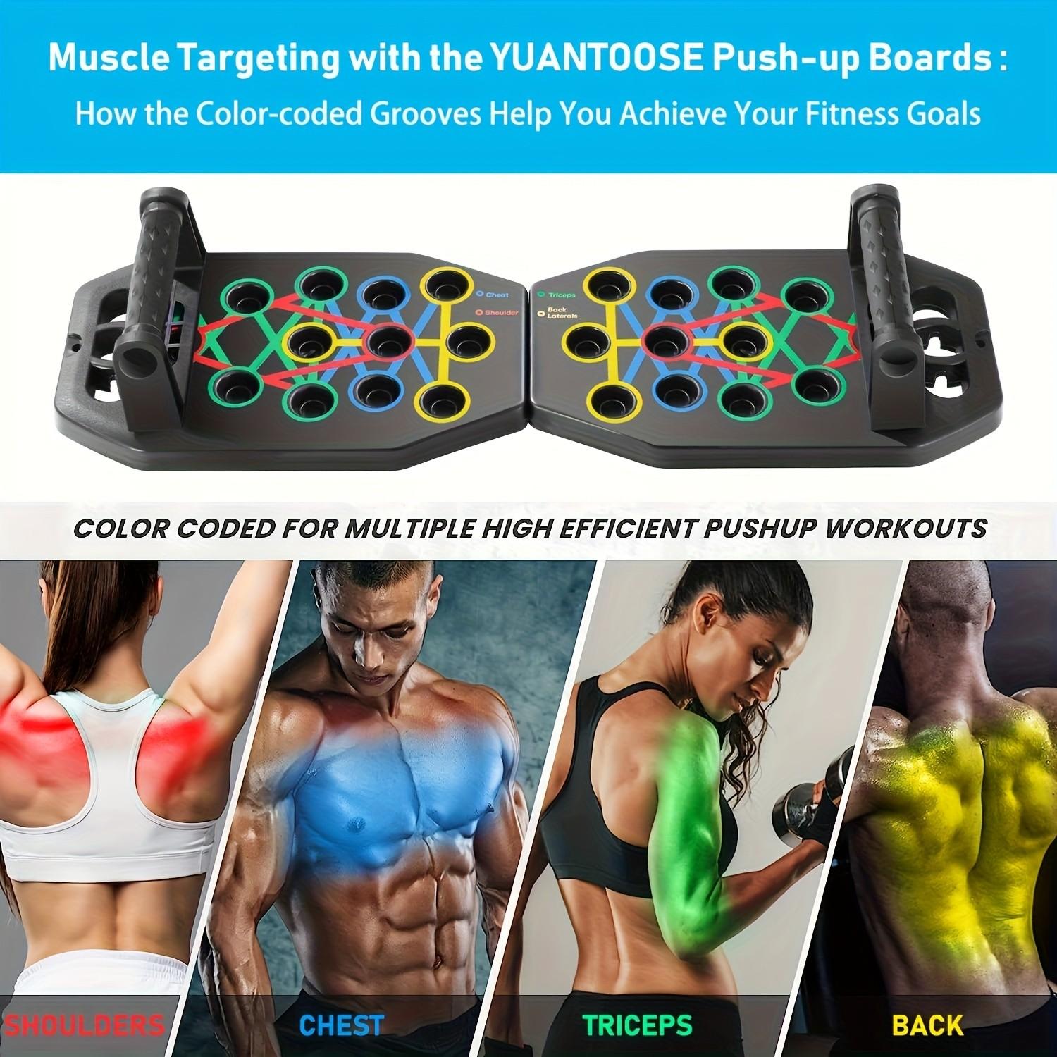 Multifunctional Push-Up Board + Resistance Bands Set, Home Gym Exercise Equipment, Chest Muscle Trainer, Strength Training Device, Functional Fitness Equipment, Strength Workout Equipment, Home Gym Gear, Work Out Equipment For Home Gym
