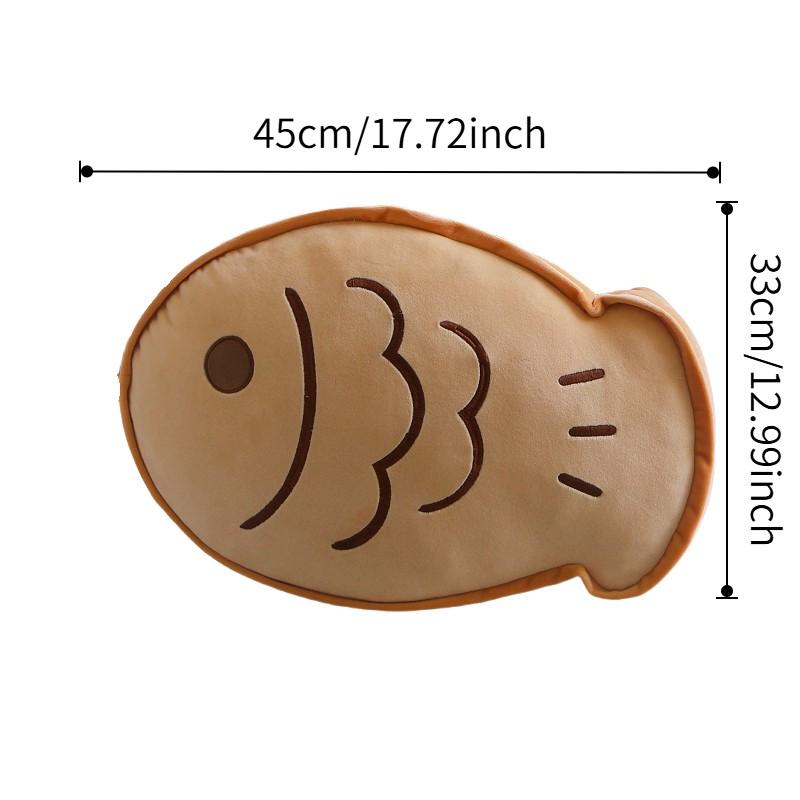 Fish Cake Butter Bread Pattern Pillow, Soft Nordic Style Polyester Fiber Cushion, Home Decor, 1 Piece, Comfortable and Stylish