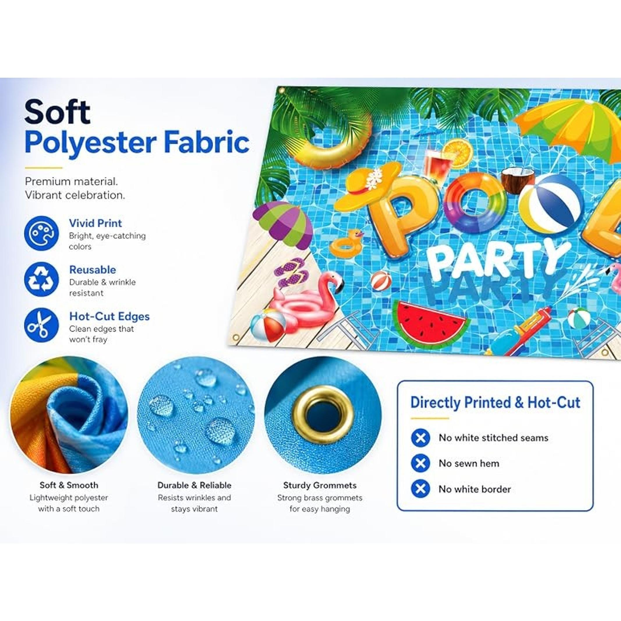 Summer Swimming Pool Party Photo Booth Backdrop Banner, 71 x 43 Inch Birthday Decoration Summer Swimming Pool Party Photo Booth Backdrop Banner, 71 x 43 Inch Birthday Decoration