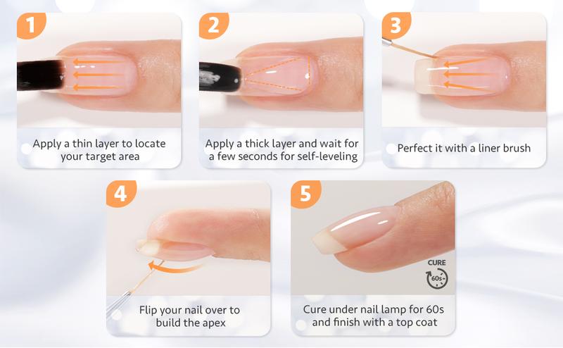 GAOY Clear Builder Gel for Nails, 16ml Nail Strengthener in a Bottle, Nail Extension Hard Gel, Soak Off Long Lasting UV Gel, Base Coat Top Coat Needed