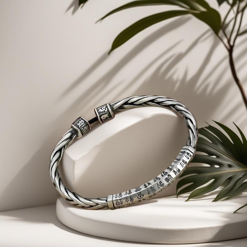 Solid Silver s925 Bangle Sterling Silver bangle Men's open bangle can be freely adjusted size send boyfriend send Dad birthday holiday gift Silver weight 34g /1.19 oz