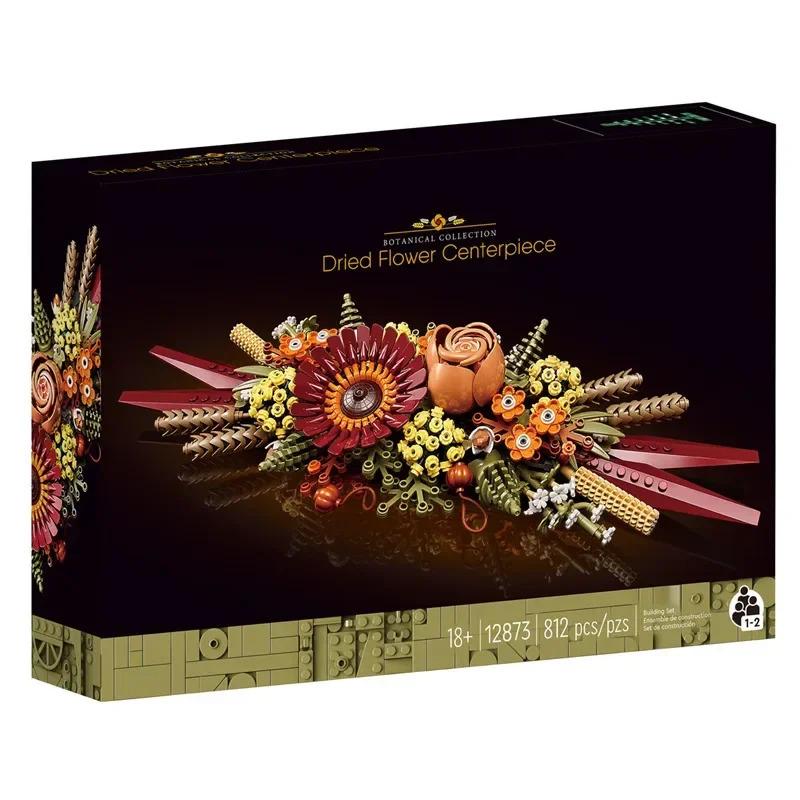 789pcs Pink Rose Bouquet 10374 Building Blocks Sets Red Rose Artificial Flower Bouquet Suitable for Christmas Gifts for Girlfriend Valentine's Day Gifts