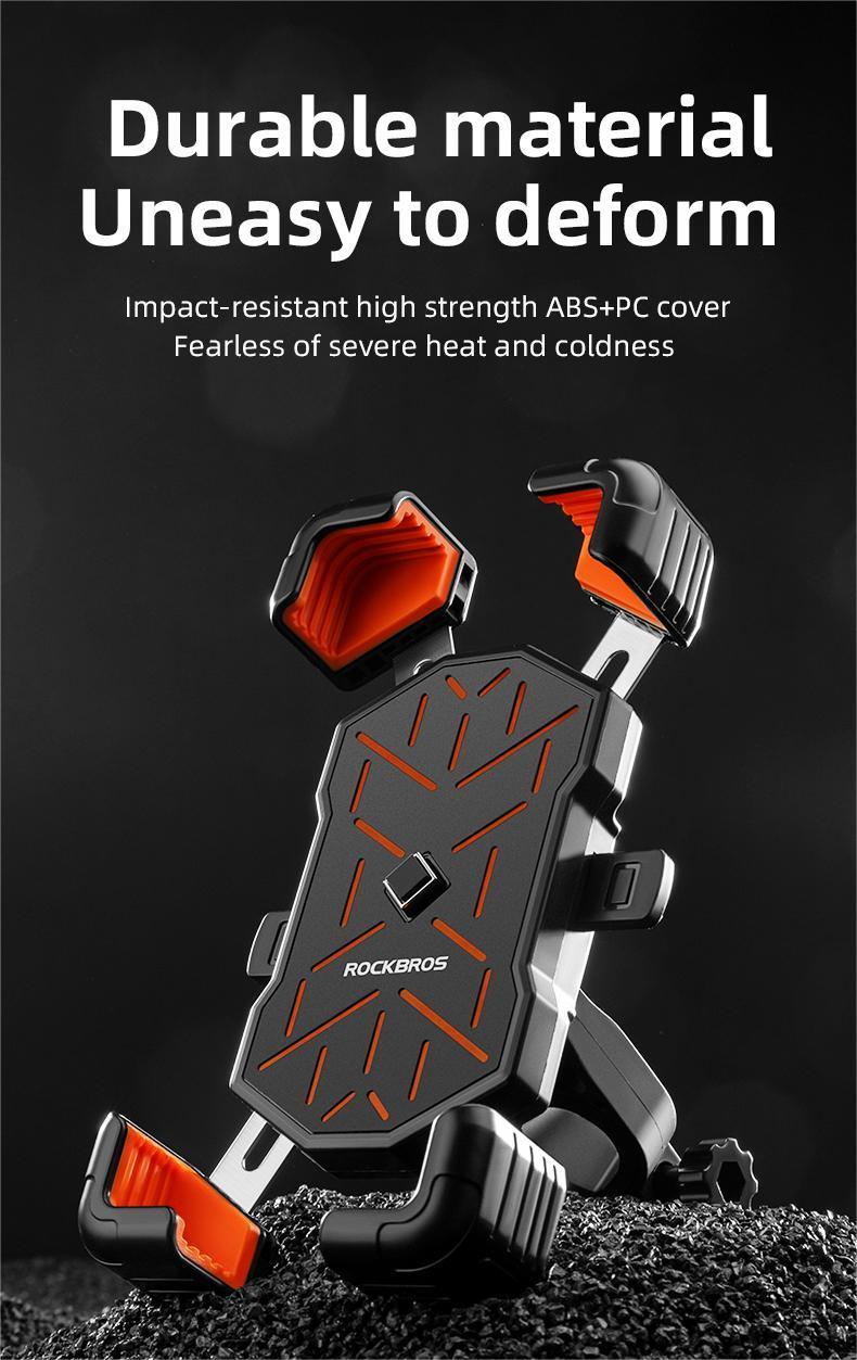 ROCKBROS Bike Phone Holder Mount, for 4.5''-7.1'' Phones, Quick Release Bike Phone Mount Handlebar Clamp, 360° Rotatable Bike Phone Holder ROCKBROS Bike Phone Holder Mount, for 4.5''-7.1'' Phones, Quick Release Bike Phone Mount Handlebar Clamp, 360° Rotatable Bike Phone Holder