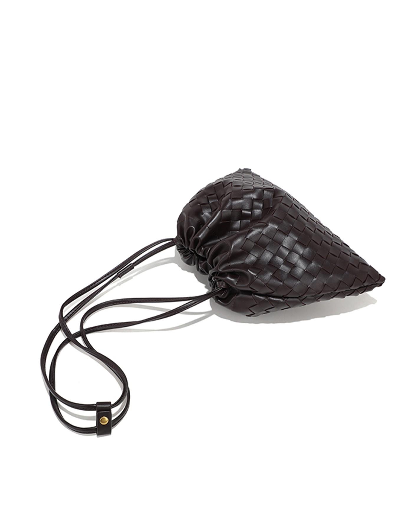 Meadow Cloud Bag, Relaxed Crossbody Small Bag, Underarm Shoulder Crossbody Woven Trash Bag, Drawstring Bag, Versatile Retro Woven Crossbody