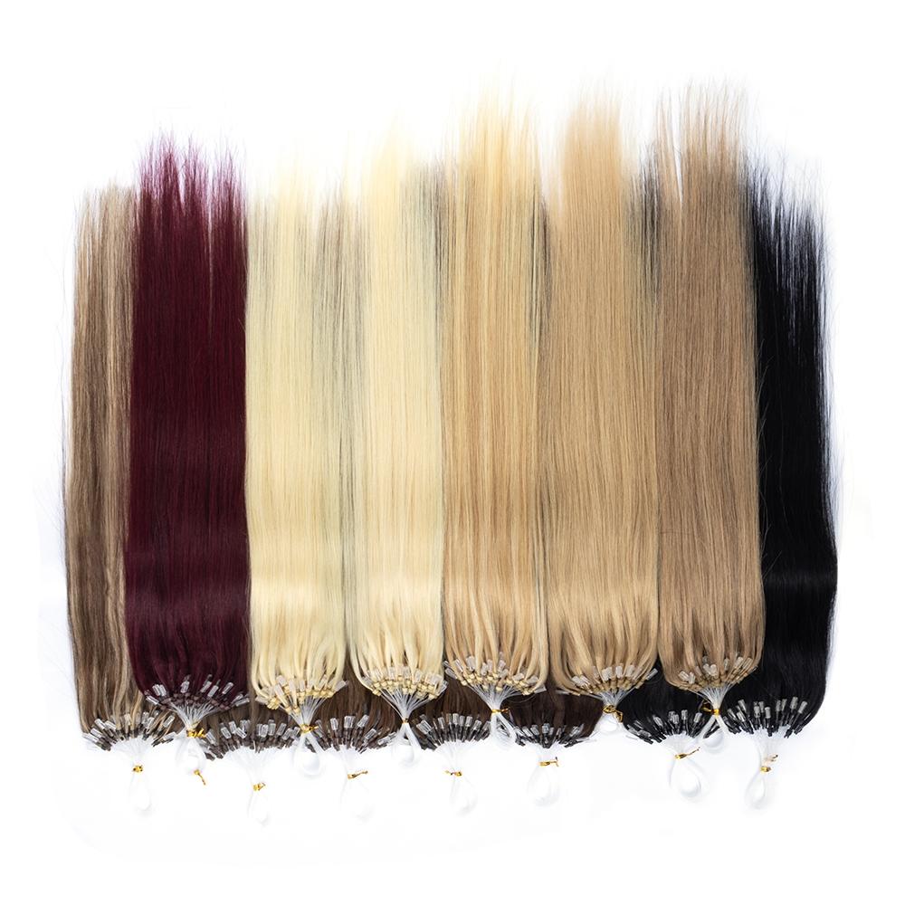 30g  99J  Microloop Beads Hair Extensions In Nano Ring Links Human Hair, 9 Colors Natural Straight Hair for Women, 30.48-60.96 cm, Add Volume&Length, Blonde Brown Black European Hair, 50 Strands/pack Micro Beads Link Hair Extension