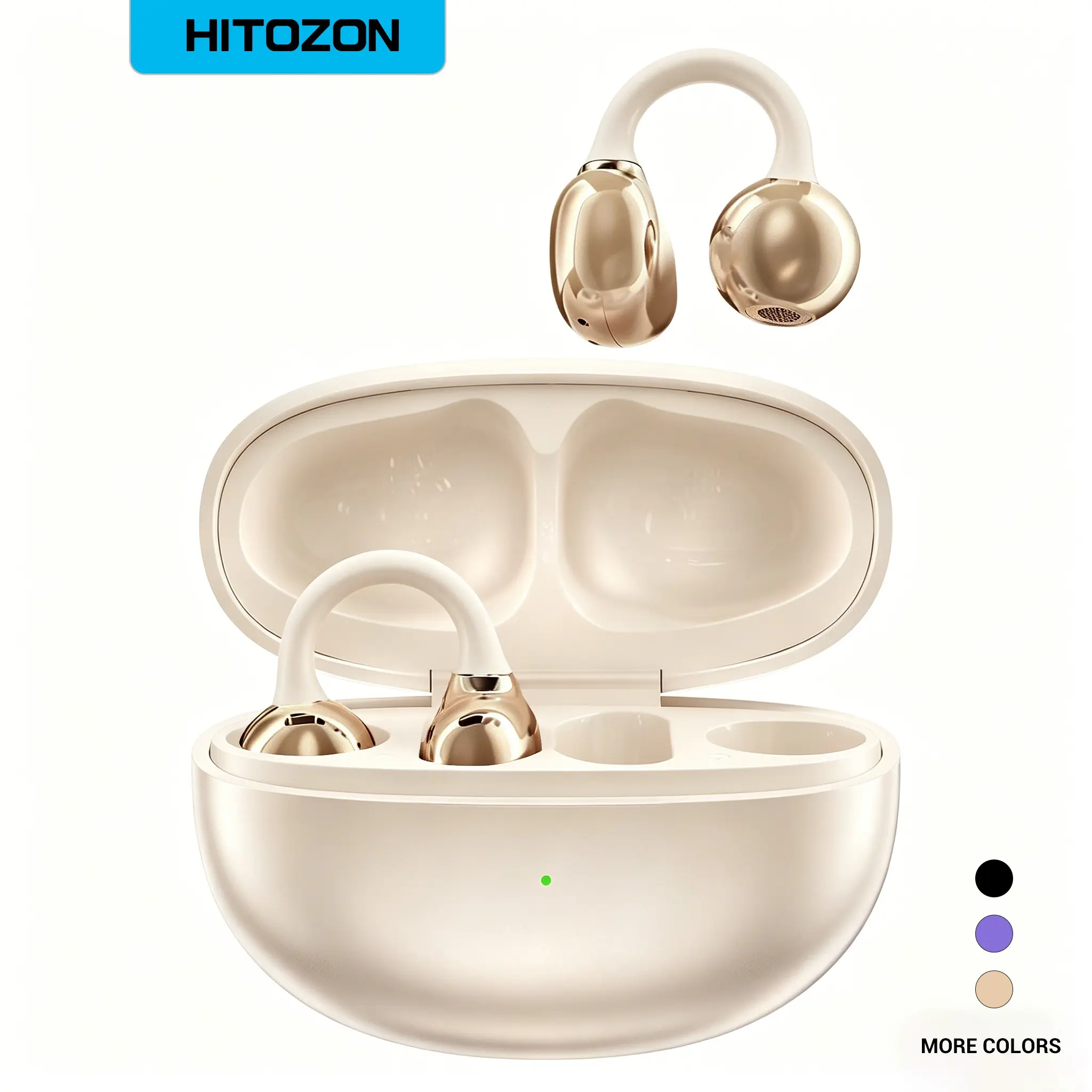 Open-Ear Wireless 6.0 Earphones for iPhone & Android, Bluetooth-compatible Ear Clip Headphones, Headset, Directional Sound, Pain-Free Fit, Multi Color Options, Phone Call Headset