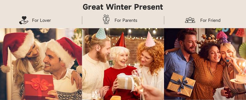 Heated Scarf with 3 Temperature Settings, Portable Charging Battery Included, Easy Operation, Fashionable & Warm Accessory