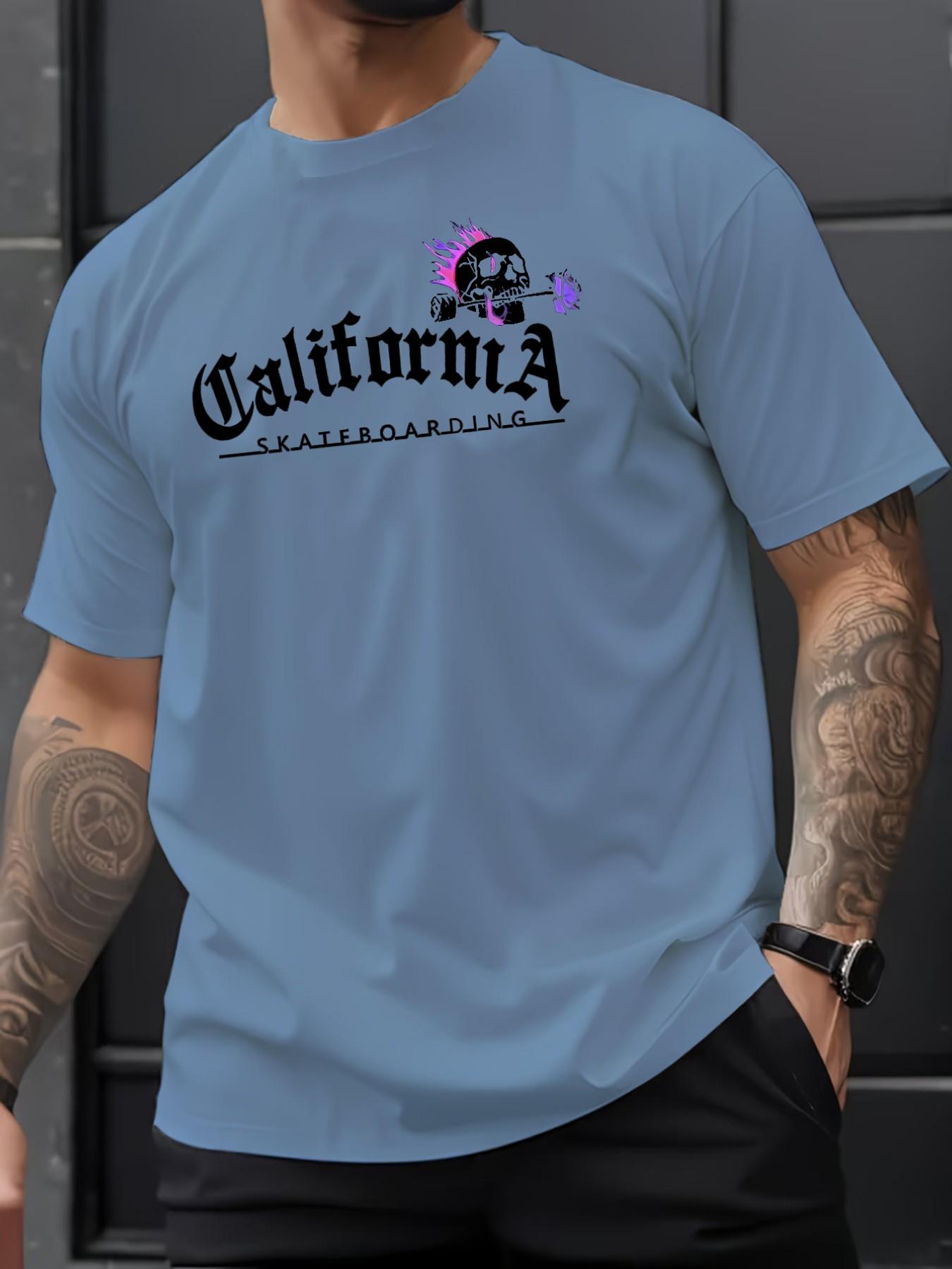 Men's Summer Micro-Stretch Comfort Round Neck Printed T-Shirt, Fashionable Trendy Wear, Best Choice for Men, Casual Stylish Tee