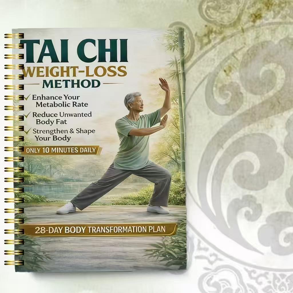 Tai Chi Weight Loss Shaping 28-Day Plan, 10-Minute Daily Home Exercise, Beginner Low Intensity, Knee Support, Improve Posture and Balance
