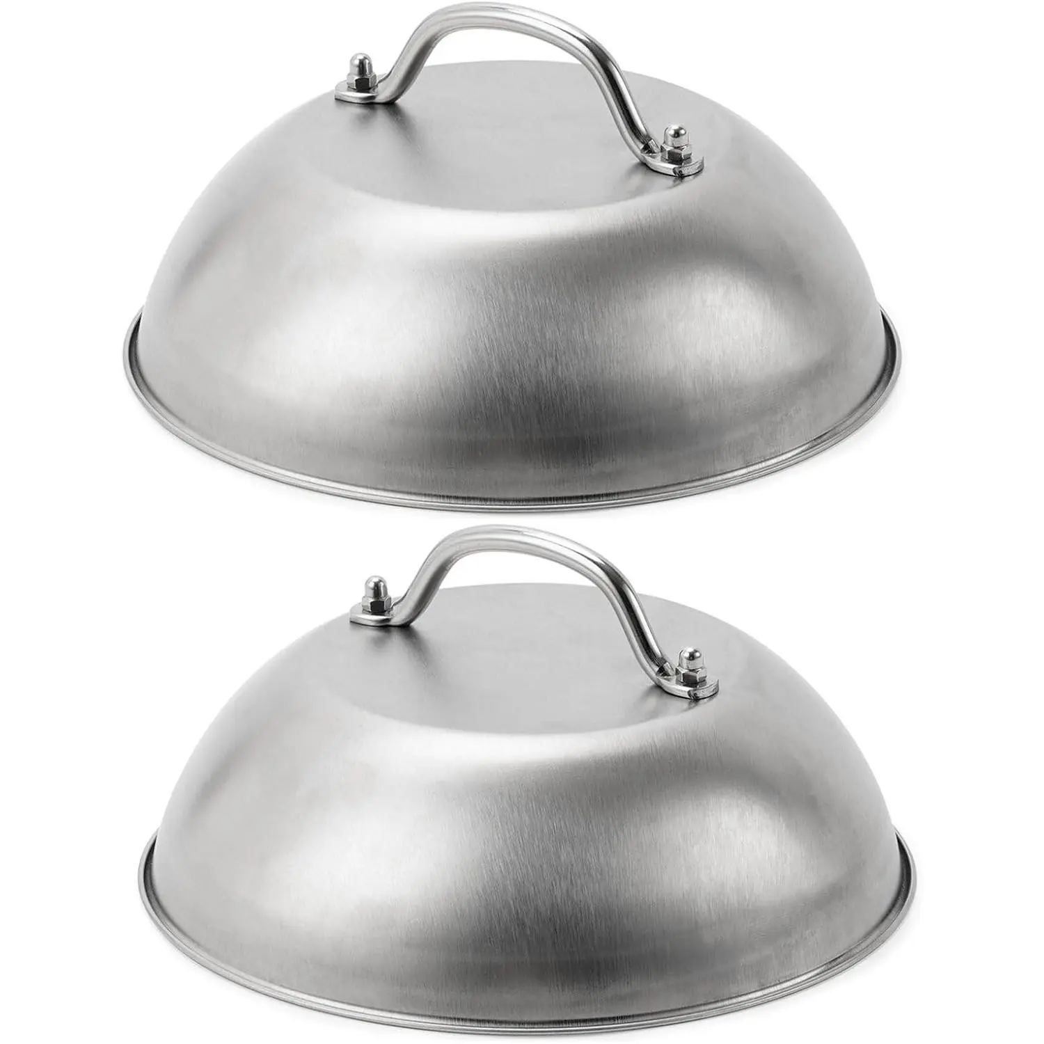 Compatible with Blackstone 5555 Stainless Steel 9" Griddle Melting Cheese Dome Wok Lids- Commercial Grade Basting and Steaming Cover- Best for Use in Flat Top Grills, 0.6mm Thickness-2 Domes