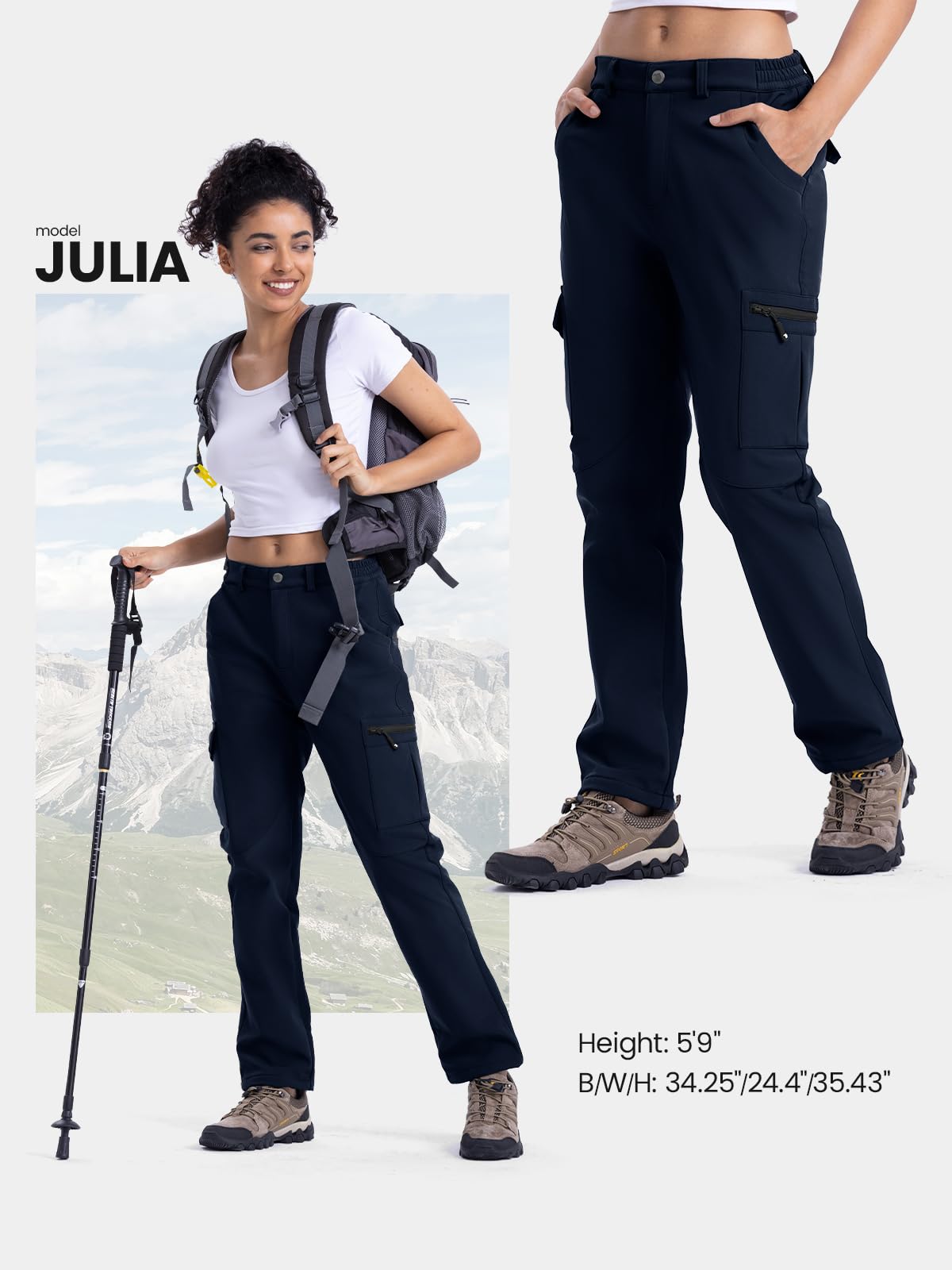 TBMPOY Women's Waterproof Windproof Outdoor Hiking Snow Ski Insulated Pants