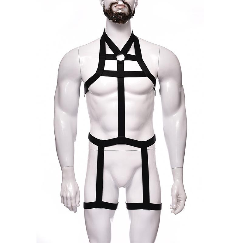 Men's Fashion Nightclub Style One-Piece Bondage Chest Harness Set, Elastic Adjustable, Perfect for Party, Nightclub & Stage Performance