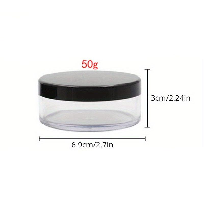 50g Plastic Loose Powder Jar With Sifter Empty Cosmetic Container Black Matte Cap Makeup Compact Portable Loose Powder Box