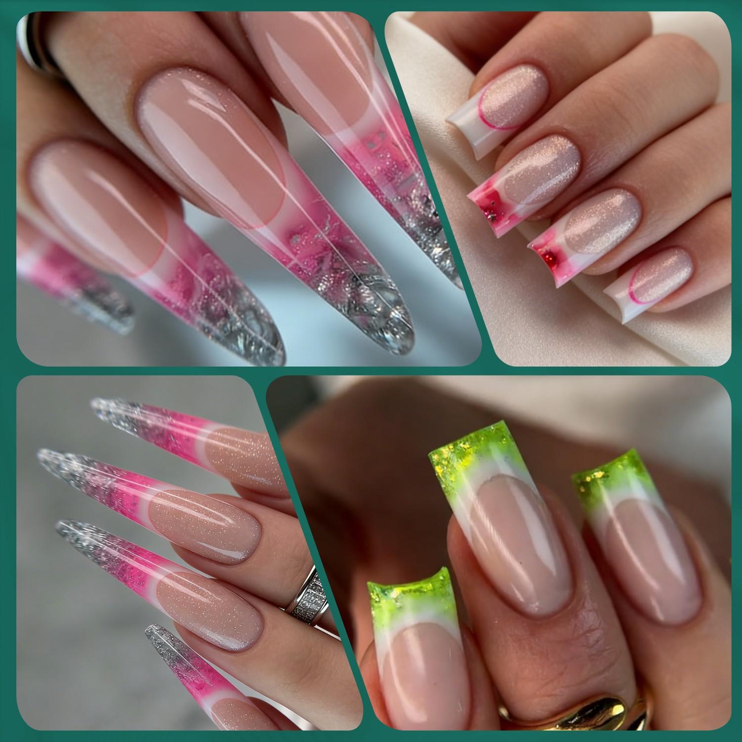 140Pcs French Dual Forms C-Curve Ultra-Thin Transparent Shaping For Salon & Home Use