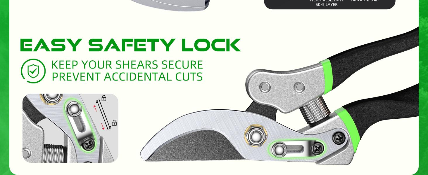 DECERK 8.5" Professional Bypass Pruning Shears for Gardening, Garden Pruner Scissors & Clippers for Fruit Tree Branch Trimming, Ultra Sharp SK5 Blade, Ergonomic Handle, Gardening Gift Women Men wood finish flower - 2025 Heavy Duty Tools for springtok