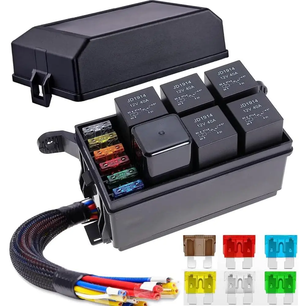 2 count JD2912  Relay Harness 24V 40A 4 Pin SPST 12AWG Harness Sockets with -in Diode for Automotive  Van  Boat