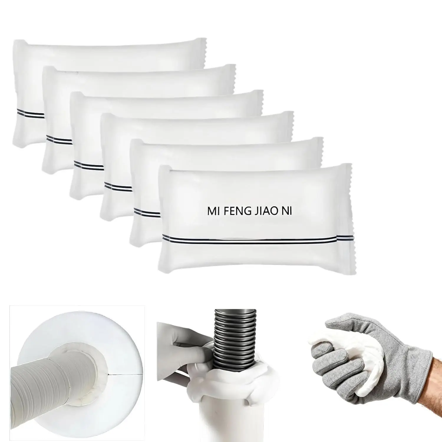 6pcs Leak-Proof Air Conditioner Sealing Compound, Odorless Waterproof Clay, Plaster for Small Gaps, Practical DIY Tool for Leaks
