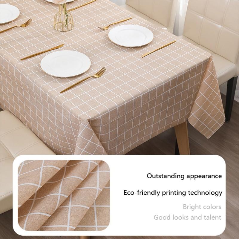 Nordic Style Plaid Tablecloth, Waterproof and Oil-Resistant, Easy to Clean, Home Dining Table, Desk, Picnic Scene