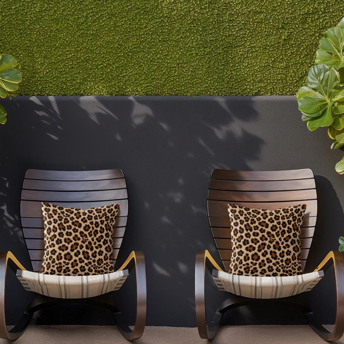 Classic Leopard Print Boho Chic Throw Pillow, Luxury Vintage Bohemian Decorative Pillow with Insert, All Season Lumbar Support Cushion for Sofa, Bay Window, Cafe, Perfect Housewarming Birthday Christmas Gift