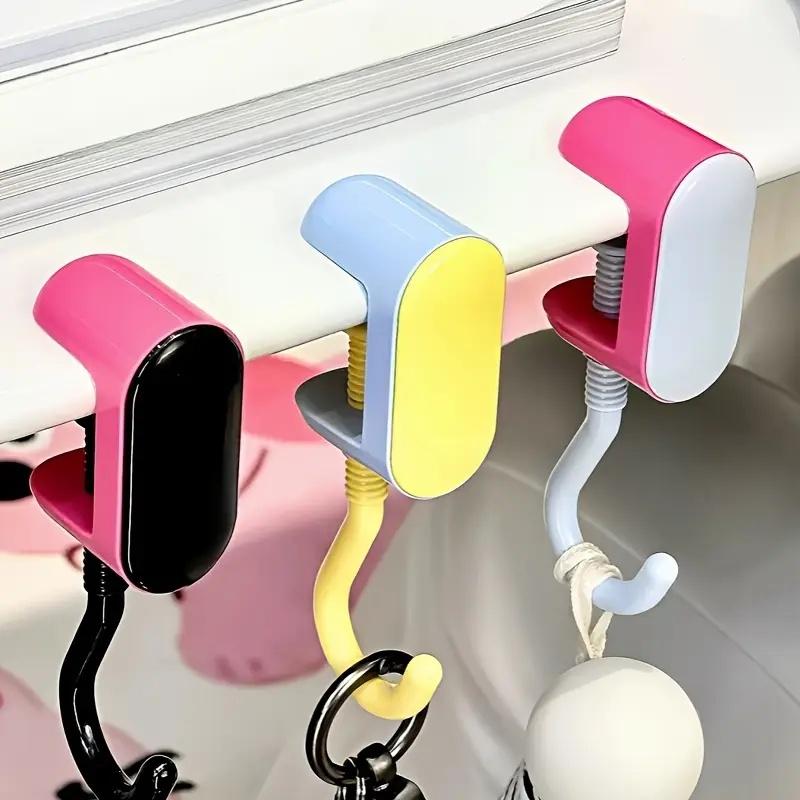 Adjustable Bag Hook with Screw Nuts, Durable Material, Suitable for Different Thicknesses, Desk, Backpack, Water Bottle, Key Holder, Multiple Colors, Home Organizer Hook