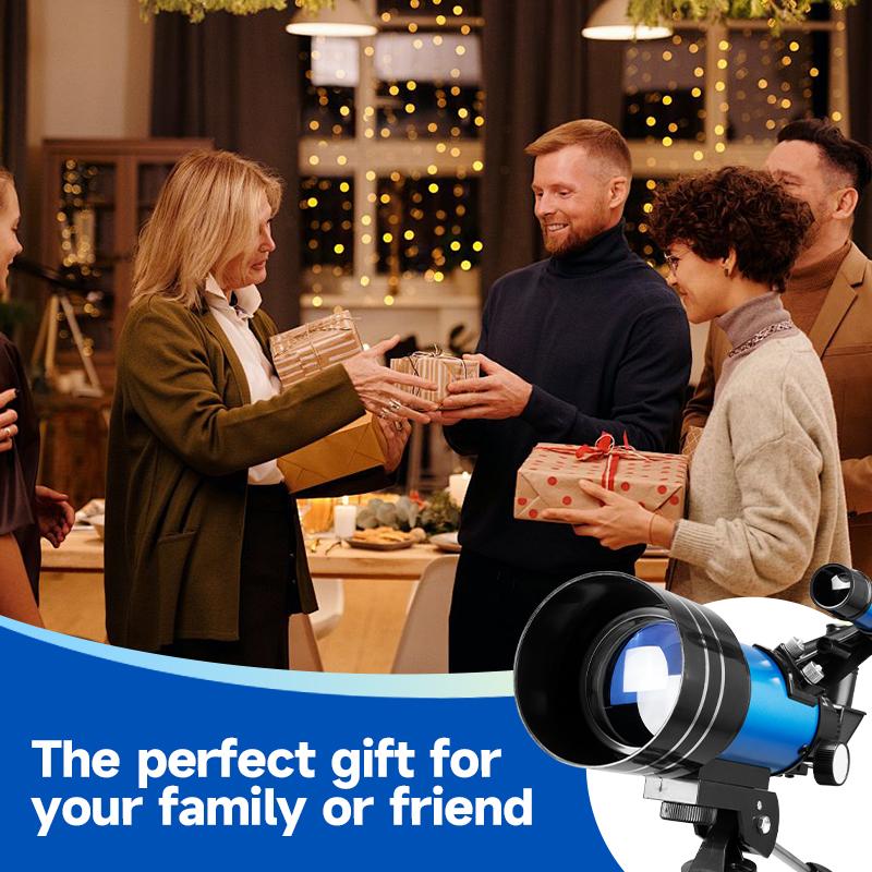 15x–150x Zoom Telescope (70mm/300mm), an entry-level stargazing telescope designed for beginners and STEM education. Perfect for outdoor group observations, and an ideal holiday gift for family and friends during back-to-school and graduation seasons.